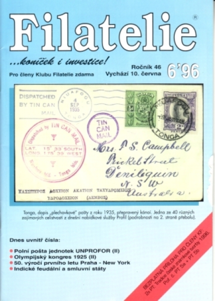 CZ FILATELIE 1996 / 01 - 12 - kompletní ročník