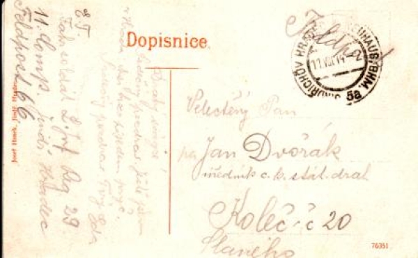 Jindřichův Hradec 1914 95 001 ●