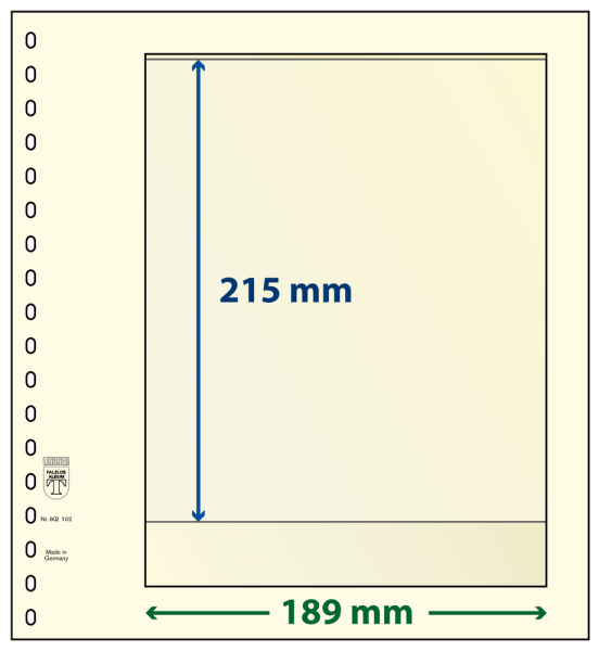 LINDNER - 802102 Prázdné listy T s 1 kapsou: 215 mm