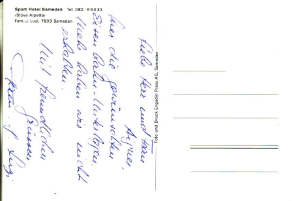 Samedan - CH 19xx 95 008 ** / ●