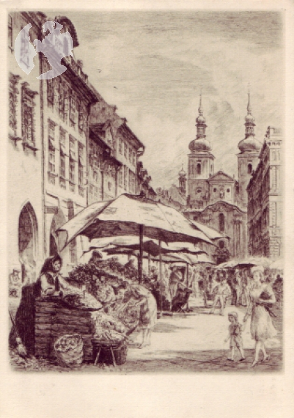 Prager - Altstadt - Kohlmarkt (Zeichnung) xxxx 95 027 **