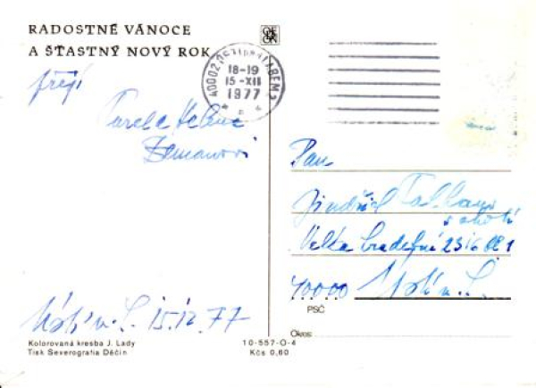 VN 05 Frohe Weihnachten und ein glückliche neues Jahr 1977 95 003 ● - Josef Lada