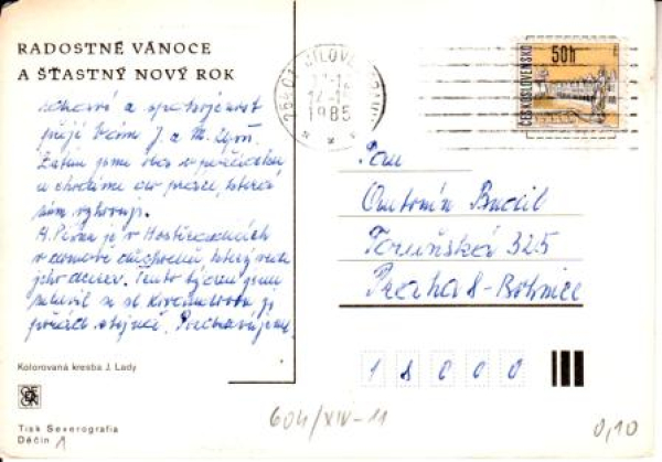 VN 08 Frohe Weihnachten und ein glückliche neues Jahr 1985 95 008 ● - Josef Lada