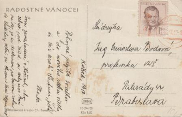 Charlotta Burešová - Gemälde 1952 95 001 CZ ● - Frohe Weihnachten