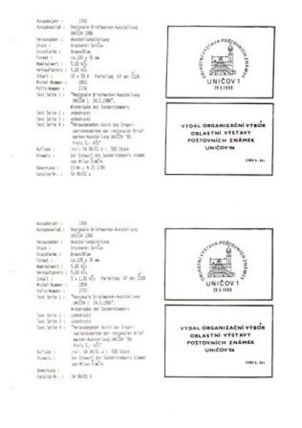 D speziální katalog Československých sešítků