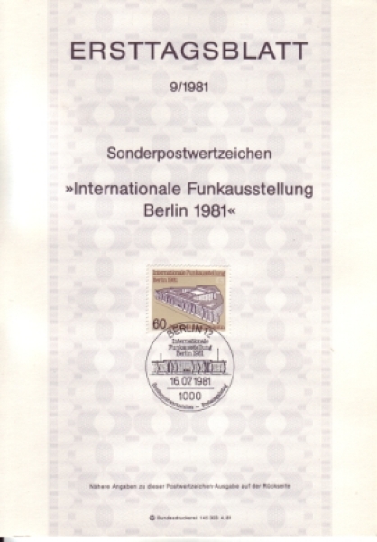 West Berlin ETB 0637 / 0658 ● - 1981 komplette Jahrgang