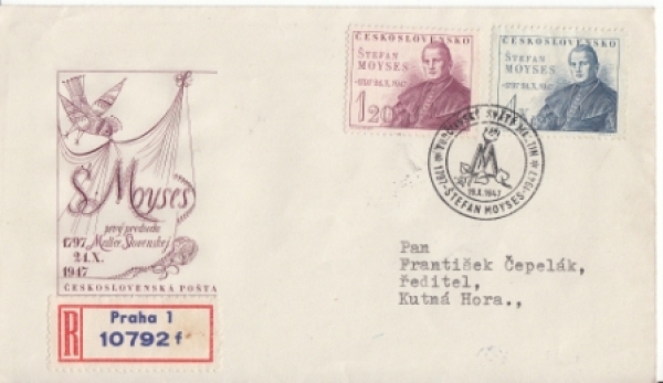 FDC 460 / 461 6 B / 47 - CZ 1947 10 005 ●