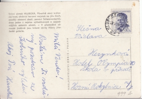 Hluboká nad Vltavou (zámek) - CZ 1959 95 006 ●