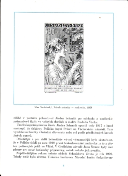 CZ Jindra Schmidt - grafik a rytec Maxe Švabinského - 1971 98 001 - mit 2 Radierungen