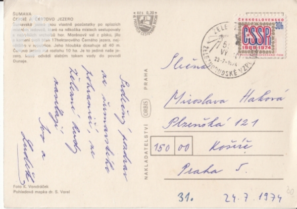 Šumava - Čertovo a Černé jezero 1974 95 001 ●
