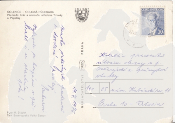 Solenice - Orlická přehrada - CZ 1976 95 003 ●
