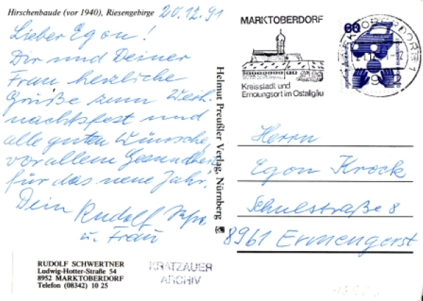 Riesengebirge - Hirschbaude - CZ 1991 D 001 ●