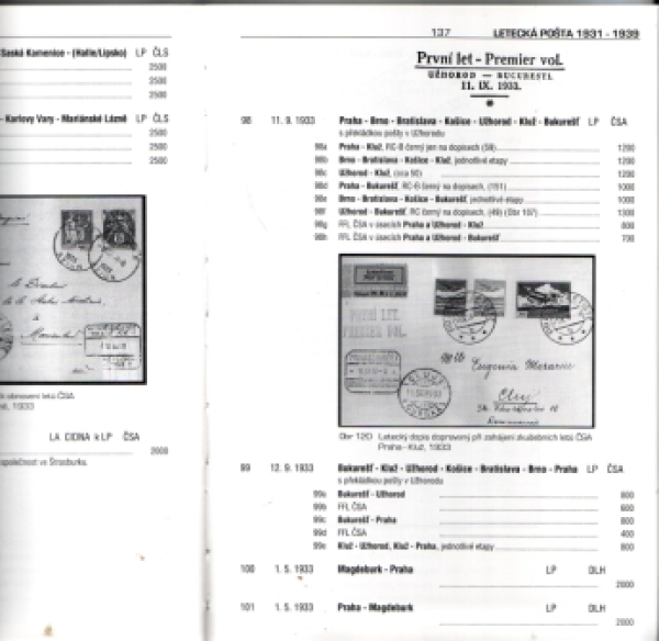 CZ Československá letecká pošta 1918 / 1939 - Trojan katalog