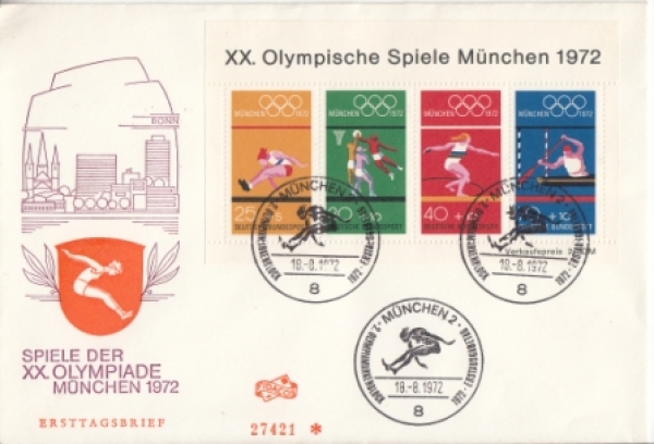 D FDC 0734 / 0737 (BL 8) ● - 1972