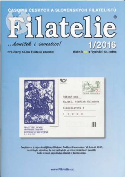 CZ FILATELIE 2016 / 01 - 12 - kompletní ročník