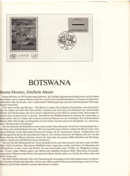 RB Botswana - UNICEF - pojednání  spojených národů