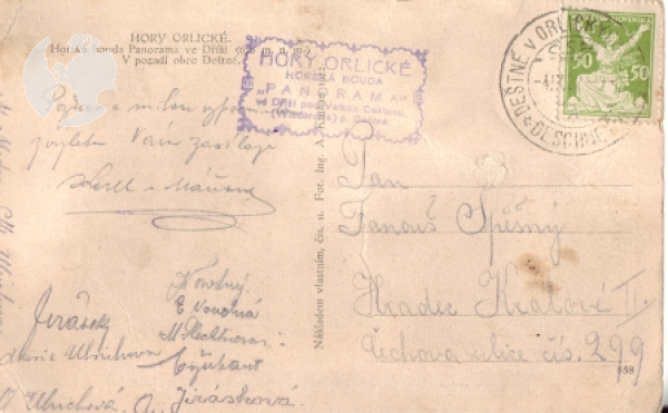 Orlické hory 1922 95 001 ●