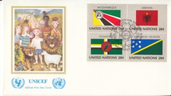 OSN New York FDC 0397 / 0412 Viererblock ● - 1983