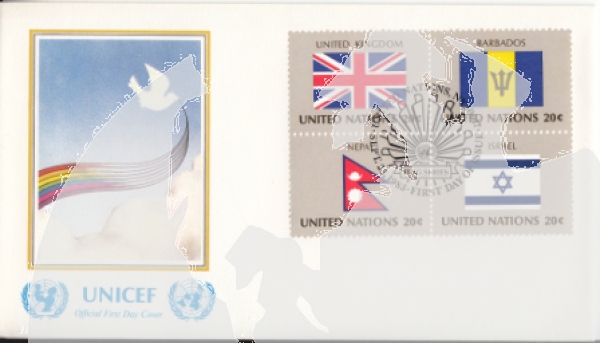OSN New York FDC 0422 / 0437 Viererblock ● - 1983