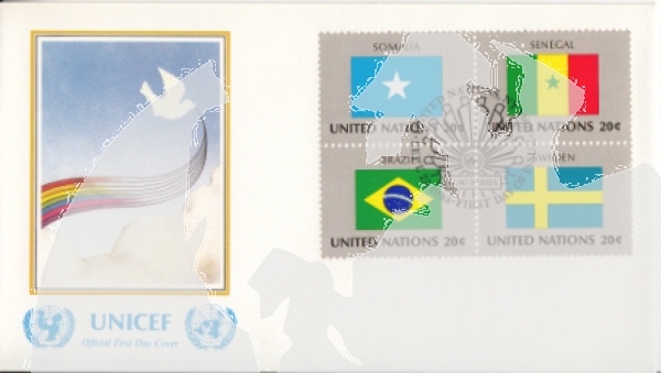 OSN New York FDC 0422 / 0437 Viererblock ● - 1983