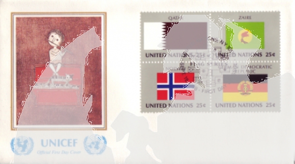 UNO New York FDC 0553 / 0568 Viererblock ● - 1988