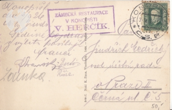 Zámek Konopiště 1926 95 001 ●