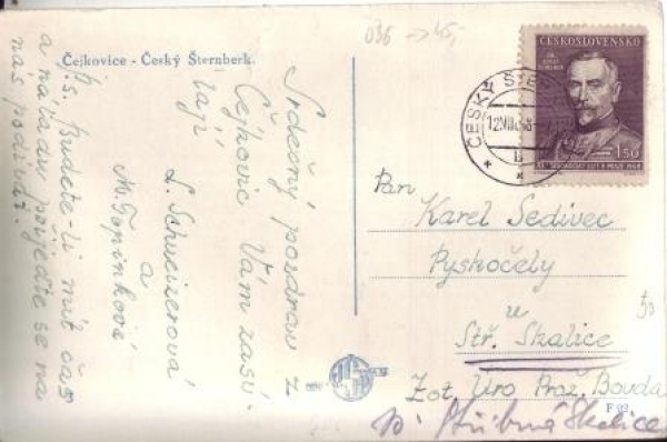 Čejkovice (Český Šternberk) 1948 95 011 ●