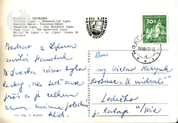 Böhmerwald - Stausee Lipno 1962 95 002 ●